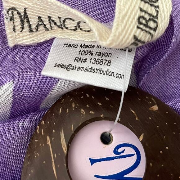Mango Republic Large Purple/White Print Scarf / Beach Cover Up / Wrap - Picture 7 of 9